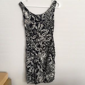 Faux Wrap Tropical Dress